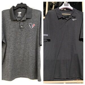 2 Shirts- 1 NFL Houston Texans TX3 Cool Polo Short Sleeve Gray XL & 1 Houston